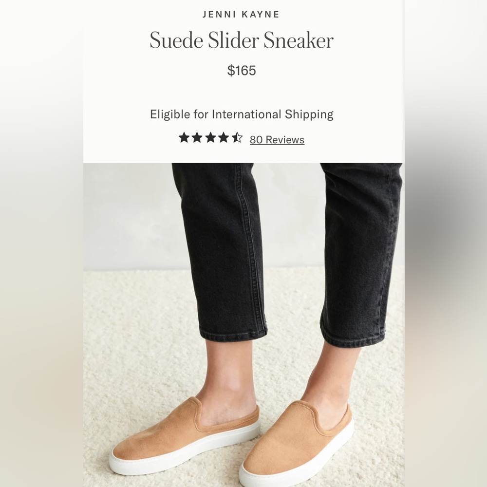 Jenni Kayne Suede Slider Sneaker Honey Brown 40 9.5 10